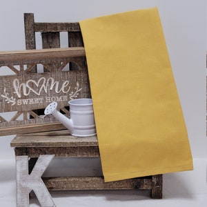 Handmade Mustard Yellow Tea Towel with Hook Tag