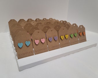 Wooden Conversation Heart Hypoallergenic Stud Earrings