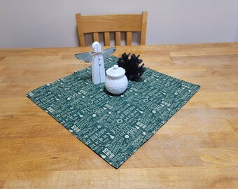 Handmade Duck Cloth Christmas Holiday Green Table Scarf Throw Runner Square