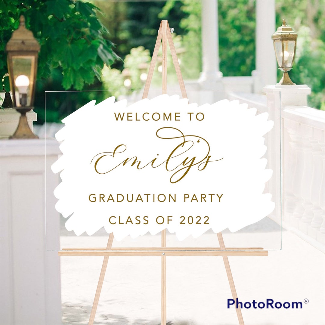 Graduation Welcome Sign Clear Acrylic Painted Background - Etsy