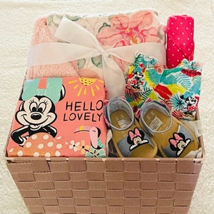 Minnie Mouse Baby Shower Minnie Mouse Baby Outfit Minnie Mouse Baby Gift Minnie Mouse Baby Dziewczynka Minnie Mouse Baby Gift Box Prezent dla dziewczynki