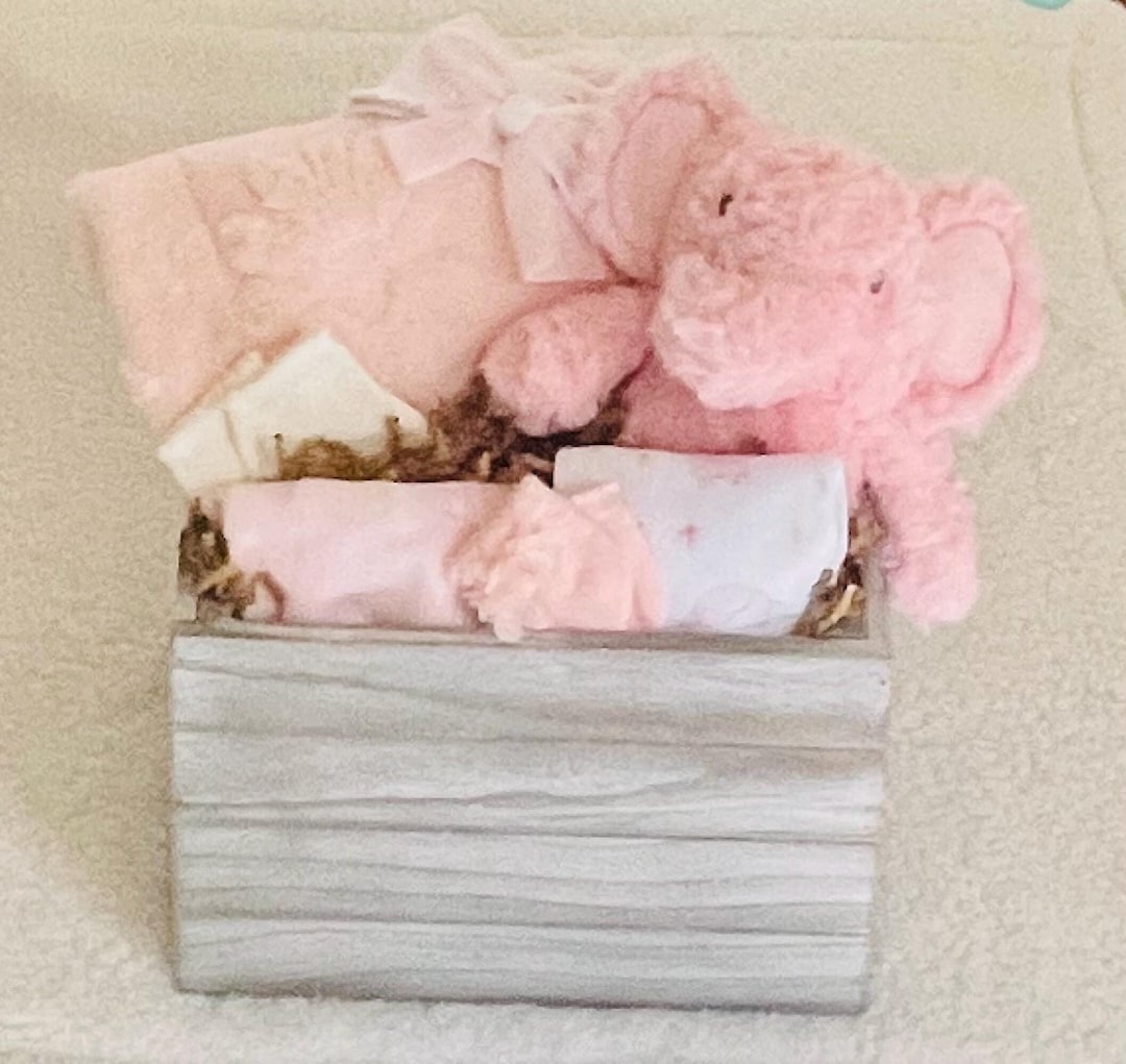 Pink Elephant Baby Girl Gift Basket: Newborn Shower Gift (0-3 Months ...