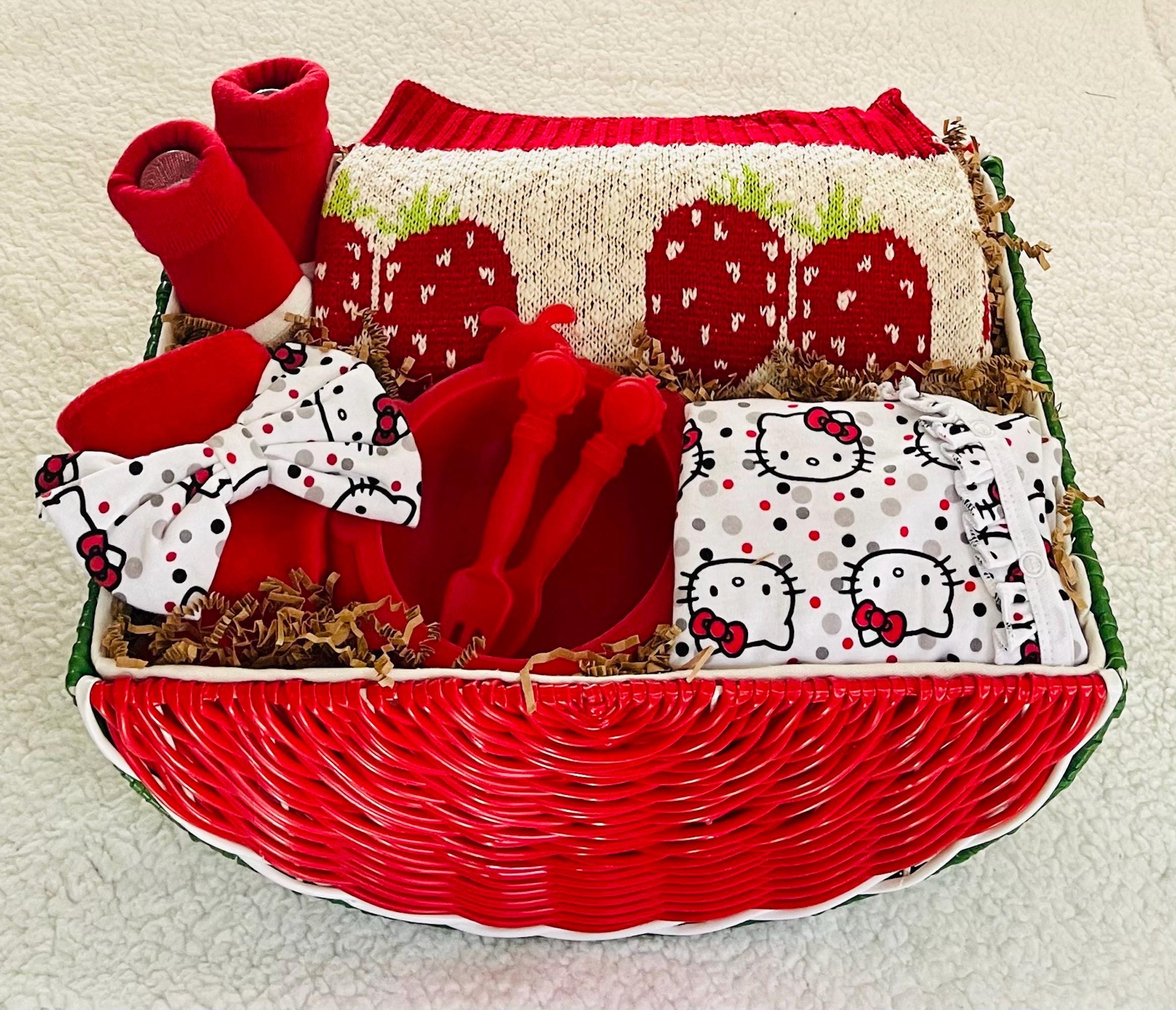 Hello Kitty Baby Girl Gift Basket: Watermelon Theme, Newborn Outfit - Etsy