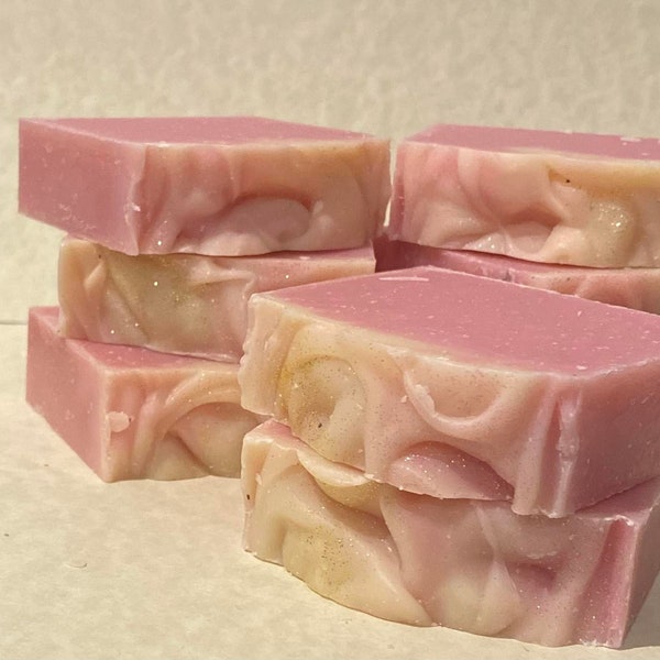 Pink Berry Mimosa Handmade Soap | Self Care Soap | Organic Self Care Soap | Essential Oil Organic Bar Soap | Sustainable Handmade Soap