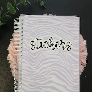 5x7" herbruikbaar stickerboek, 50 pagina's, plannerstickers, voor- en achterkant, sticker verzamelen, collectie, opslagalbum, organisatie, Zebra