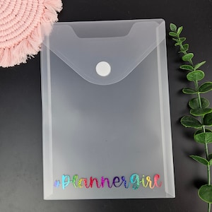 9x7&quot; Vertical Sticker Storage, Clear Envelope, Velcro, Pocket Organizer, Planner Sticker Sheet Organizer, Stationery Organization