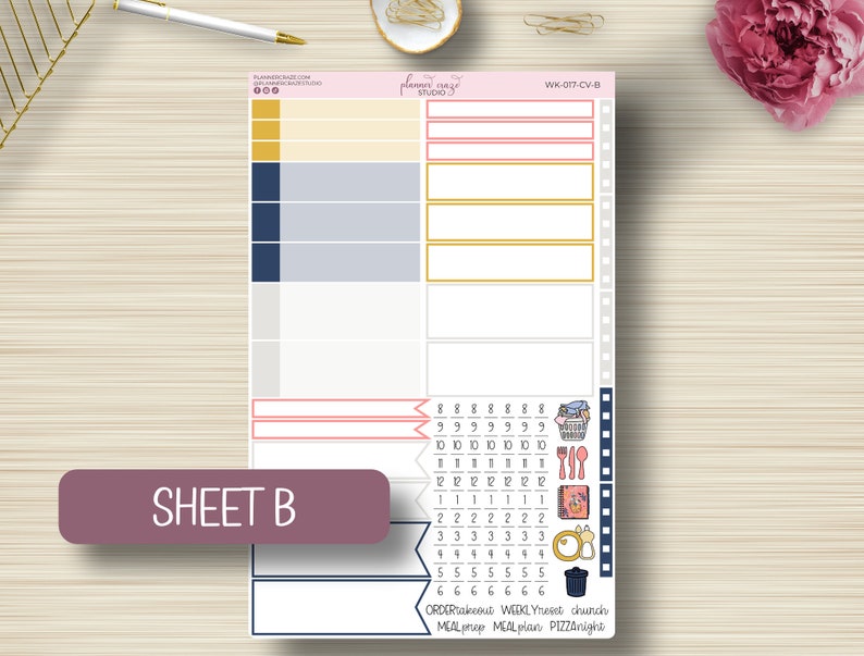 Compact Vertical Weekly Planner Stickers Planning Labels - Etsy