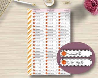 Basketball Stickers, Practice, Game Day Scripts, Planning Sticker, Sports, High School, College, Any Planner, Functional, DASH-011