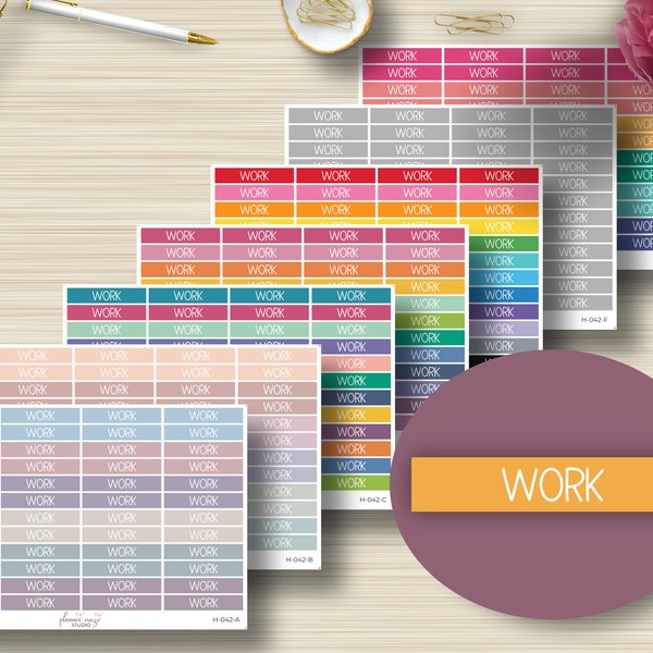 Work Planner Stickers, Header, Erin Condren, EC Stickers, Functional, Happy Planner, Recollections, Functional, Matte, H-042