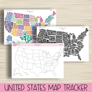 Kaarttracker VS, Verenigde Staten, Plannerstickers, Vakantie, Reizen, Op bezoek, F-076