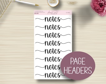 Notities, plannerstickers, paginakoptekst, script, dashboard, planningssticker, Erin Condren, EC, Happy Planner, functioneel, S-054