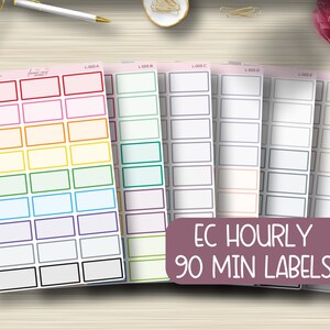 90 Minute EC Hourly, Planner Stickers, Hourly Planning, Plum Paper, EC, Erin Condren Life Planner, Happy Planner, Functional, Matte,L-003