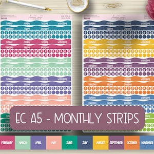 EC A5 Monthly Planner Stickers, Planning, Tracking, Date, Reminder, EC, Erin Condren Life Planner, Happy Planner, Functional, MK-012