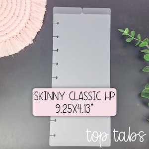 Skinny Classic TOP Tabs, Divisores Foscos, Conjunto de 6, Plástico Fosco, Inserção de Divisores, Happy Planner, Organização, Planejamento
