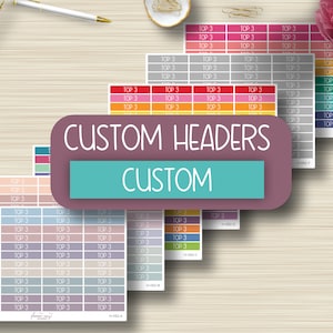 Pegatinas de encabezado personalizadas para planificador, encabezado, Erin Condren, pegatinas EC, funcionales, Happy Planner, Recollections, funcionales, H-055
