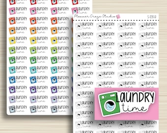 Laundry Time Script Stickers, Planner Stickers, Day Event, Planning, Functional, Erin Condren, Happy Planner, Plum Paper, Functional, S-128