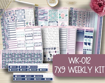 7x9 Weekly Planner Stickers, Planning, EC, Labels, Erin Condren Life Planner, EC, Vertical, Happy Planner, Functional, Plum Paper, KIT-012