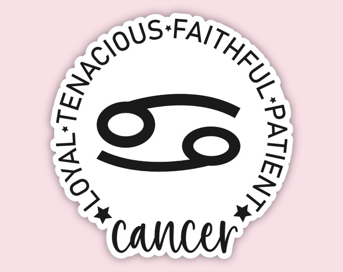 Cancer Vinyl Sticker, Zodiac, Laptop Decal, Gift for Her Him, Birthday ...