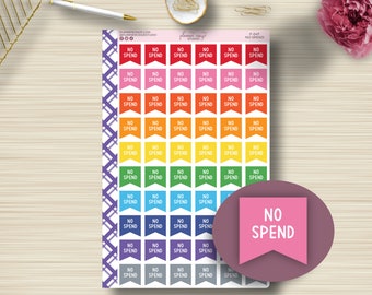 No Spend Flag, Planner Stickers, Month, Spending, Functional, Erin Condren, EC Sticker, Happy Planner, Plum Paper, Sticker Sheet, F-047