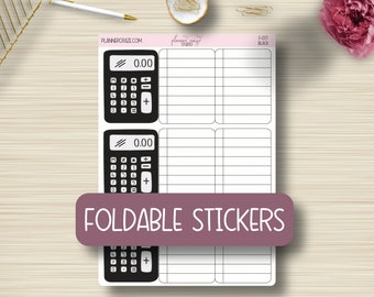 Foldable Planner Stickers, Calculator, Budget, Tri-fold Sticker, Erin Condren, Happy Planner Planning Sticker, Functional, F-077