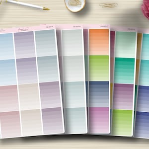 Ombre Planner Stickers, Full Box, Daily Checklist, Erin Condren Life Planner, Happy Planner, Functional, Planning, Matte, FB-007