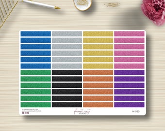 Glitter Header, Planner Stickers, Functional Planning, Sidebar, Erin Condren, EC Sticker, Happy Planner, Plum Paper, Sticker Sheet, H-039