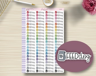 Feed Dog, Planner Stickers, Scripts, Animal, Pet, Food, Event, Planning Sticker, Erin Condren, Happy Planner, Functional, S-062