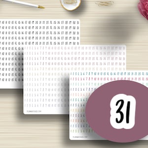 Numbers, Planner Stickers, Scripts, Monthly, Weekly, Dates, Planning Sticker, Erin Condren, Happy Planner, Functional, Plum Paper, S-090