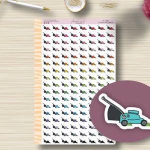 Grasmaaier pictogram planner stickers, maai het gazon, planning sticker ECLP, EC, pruimenpapier, happy planner, elke planner, functioneel