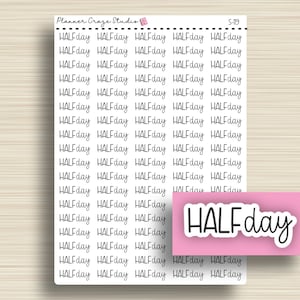 Half Day, Planner Stickers, Scripts, Event, Children, Mom, Planning Sticker, Erin Condren, Happy Planner, Functional, Plum Paper, S-119