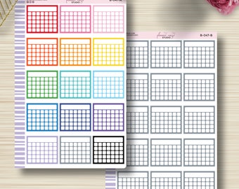 Monthly Habit Tracker, Planner Stickers, ECLP, EC Vertical, Hourly, Happy Planner, Sticker Sheet, B-046