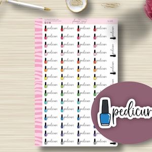 Pedicure Nail Stickers, Scripts, Event, Reminder, Tracker, Planning Sticker, EC, HP, Any Planner, Functional, S-031