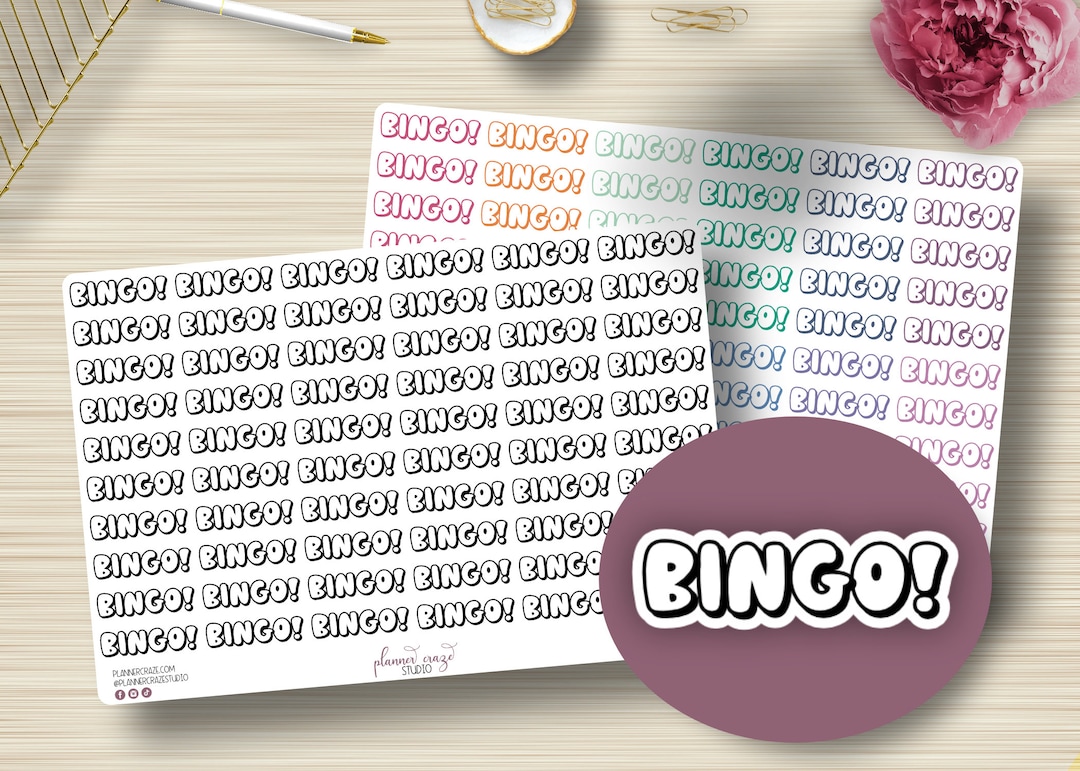 Bingo Script, Planner Stickers, Game, Scripts, Event, Planning Sticker