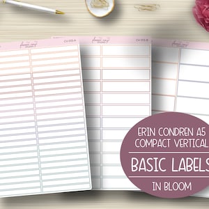 Flags, In Bloom, Compact Vertical, EC A5, Weekly Planner Stickers, Planning, Erin Condren, ECLP, CV-013