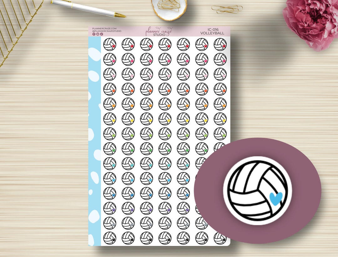Volleyball Icon Stickers, Practice, Tournament, Game Day Scripts ...