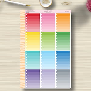 FB-004, Full Box Ombre Planner Stickers, Checklist Functional Planning, Reminders, Erin Condren Life, EC, Happy Planner, Plum Paper, Matte