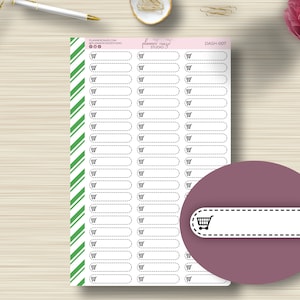 Einkaufswagenetiketten, Einkaufsliste, Einkaufsliste, Planersticker, funktionell, Planen, EC, Happy Planner, DASH-007