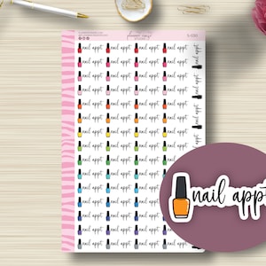 Nail Appointment Stickers, Scripts, Event, Reminder, Tracker, Planning Sticker, EC, HP, Any Planner, Functional, S-030