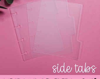 Micro HP SIDE Tabs, Disc Frosted Dividers, Set of 6, Discbound Frosted Plastic, Divider Insert, Happy Planner, Organizing, Planning