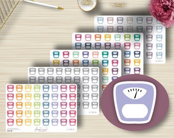 Weight Planner Stickers, Icon, Fillable Daily Tracker, Erin Condren Life Planner, EC Stickers, Happy Planner, Functional,  Matte, IC-002