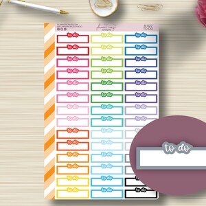B-027, To Do Label, Quarter Box, Events, Planner Stickers, Planning, EC, ECLP, Erin Condren Life Planner, Happy Planner, Functional, Matte