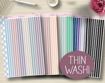 Thin Washi Strip Planner Stickers, Header, Flora, Erin Condren, ECLP, EC, Vertical, Hourly, Happy Planner, Sticker Sheet, Plum Paper, F-057