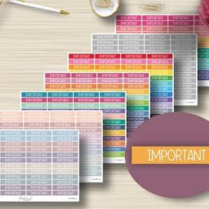 Pegatinas importantes para planificador, encabezado, Erin Condren, pegatinas EC, funcionales, Happy Planner, Recollections, funcionales, mate, H-046