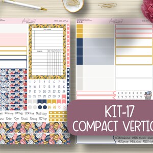 Compact Vertical, Weekly Planner Stickers, Planning, Labels, Erin Condren Life Planner, EC, Happy Planner, Functional, Plum Paper, KIT-017