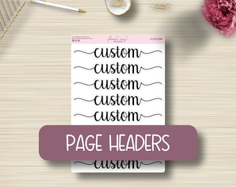 AANGEPASTE paginakoppen, plannerstickers, script, dashboard, planningssticker, Erin Condren, EC, Happy planner, functioneel, S-099