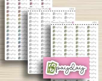 Payday Stickers, Planner Stickers, Script, Money, Business,Planning, Functional, Erin Condren, Happy Planner, Plum Paper, Functional, S-120