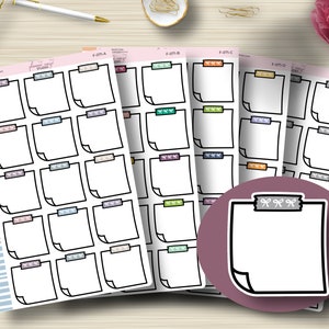 Post It Note Icon Planner Stickers, Reminder, Erin Condren Life Planner, EC, Vertical, Hourly, Happy Planner, Sticker Sheet, Matte F-071