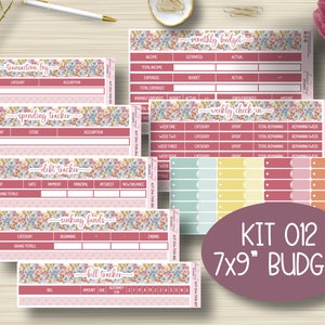 7x9 Budget Kit Planner Pegatinas, Budget Tracker, Deuda, EC, Erin Condren Life Planner, Hoja de pegatinas, Happy Planner, Funcional, KIT-014