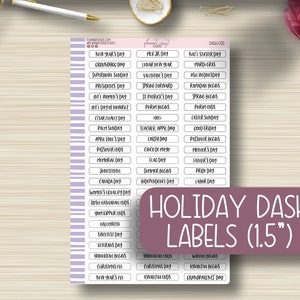 1.5&quot; Urlaub Planer Sticker, Monatliche Planung, pflaume Papier, EC, Erin Condren Life Planner, Happy Planner, funktional, DASH-035