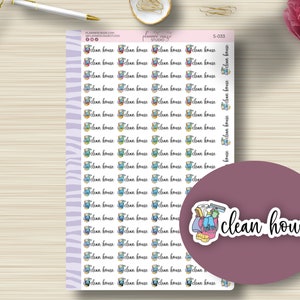 Clean House Stickers, Scripts, Event, Reminder, Tracker, Planning Sticker, Erin Condren, HP, Any Planner, Functional, S-033